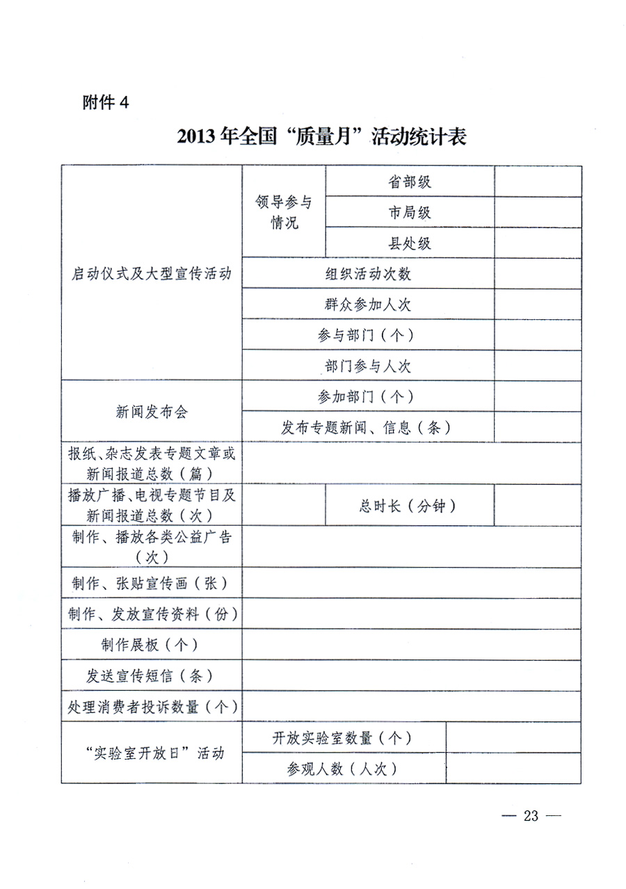 國家質量監督檢驗檢疫總局、中共中央宣傳部等單位《關于開展2013年全國“質量月”活動的通知》